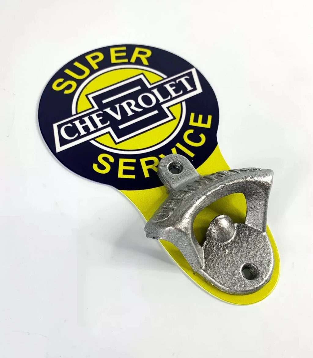 Vintage Style Chevrolet Wall Mount Bottle Opener Metal Sign (1955–1957)