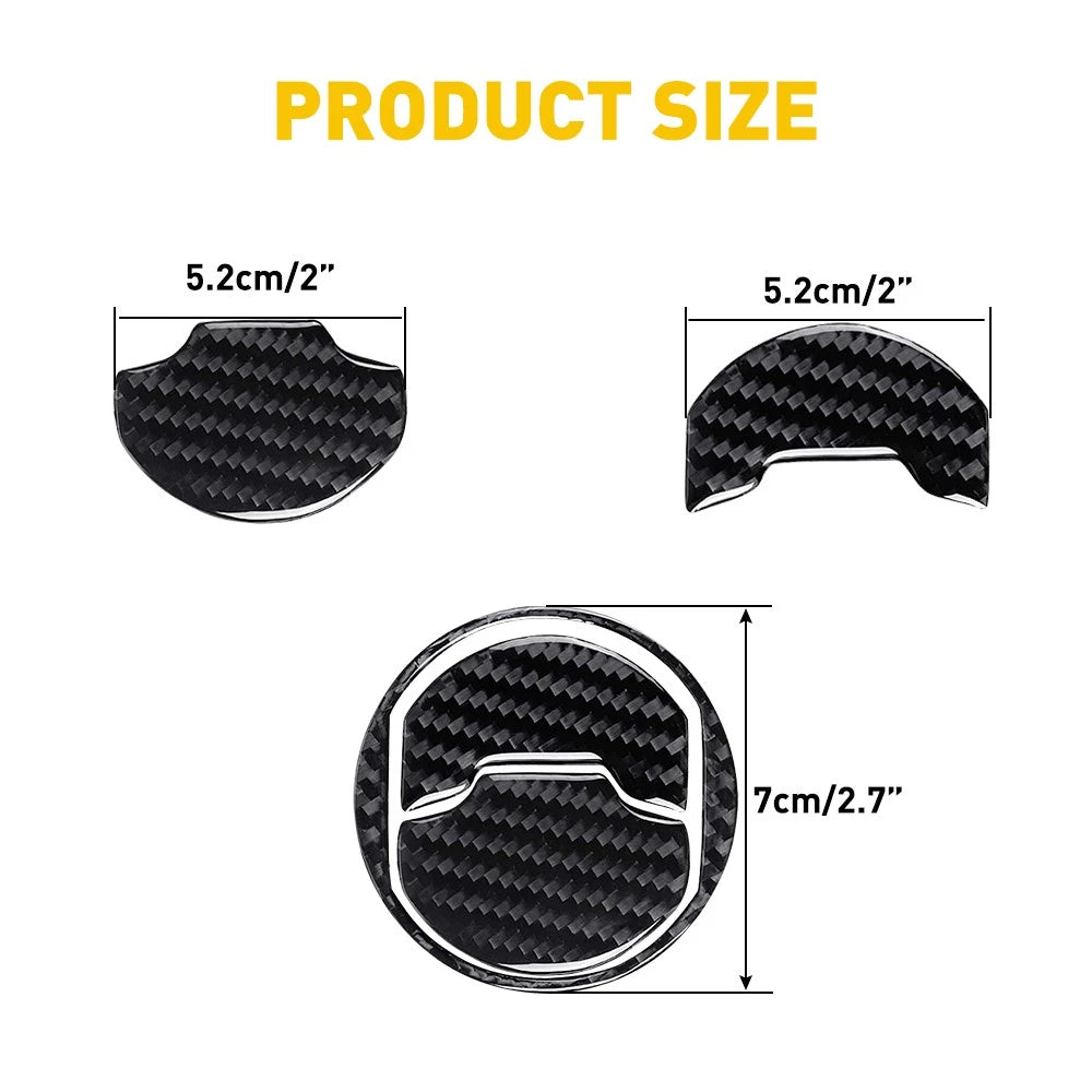 9Pcs Carbon Fiber Air Vent Outlet Cover Trim for Ford Mustang (2015–2019)