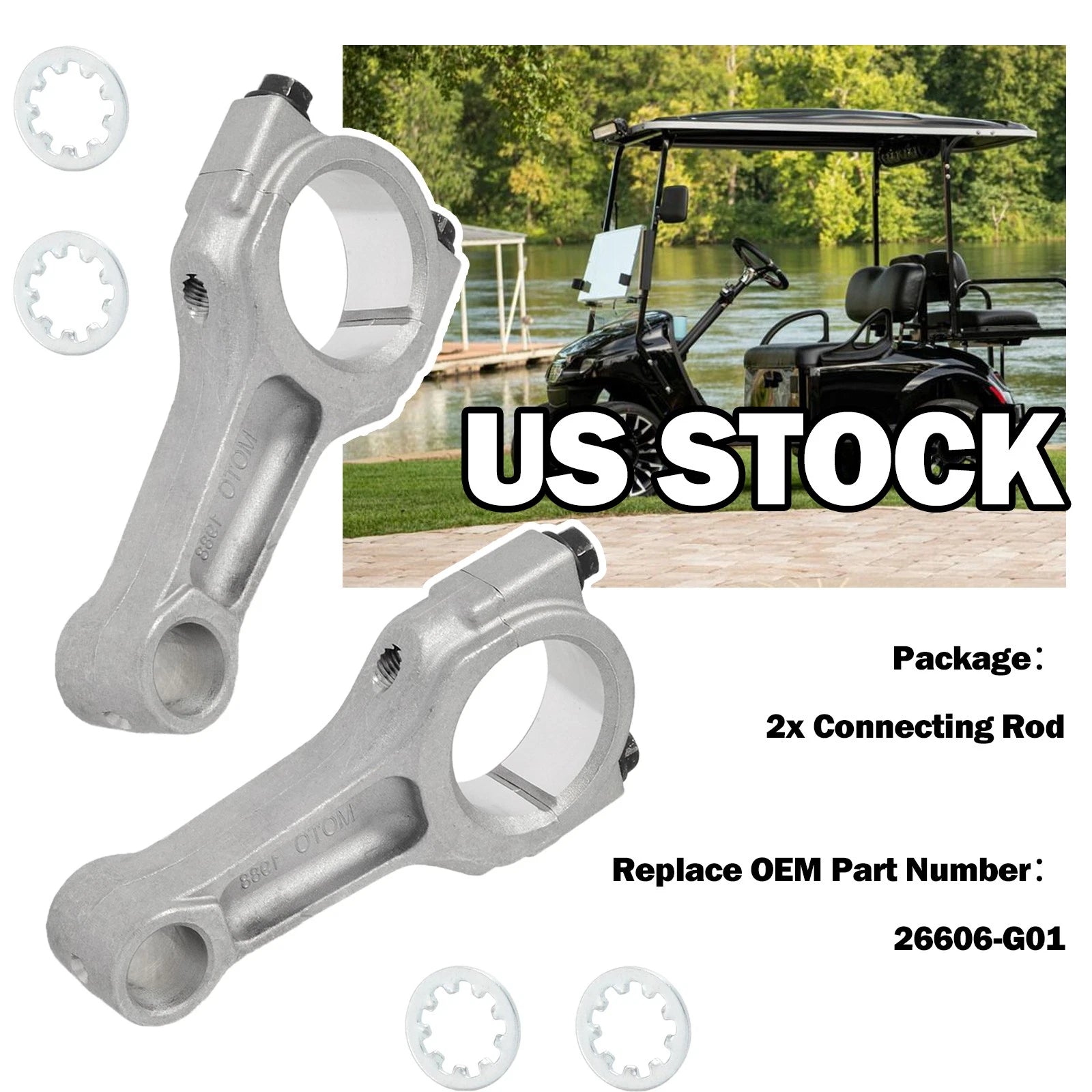 2X Connecting Rod for EZGO Golf Cart Fuji Robin 295cc (1991–2008)