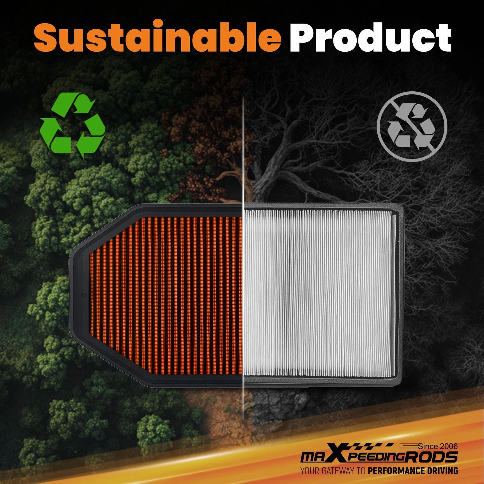 Engine Air Cleaner for Jeep Wrangler JK (2007-2017) Orange