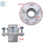 Set of 4 Galvanized 5-Bolt Trailer Hubs for 5 on 4-1/2" Lug Pattern