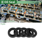 Set of 5 Oil Seal Ring NBR Rubber 14x22x4.5mm for Rotary Shaft