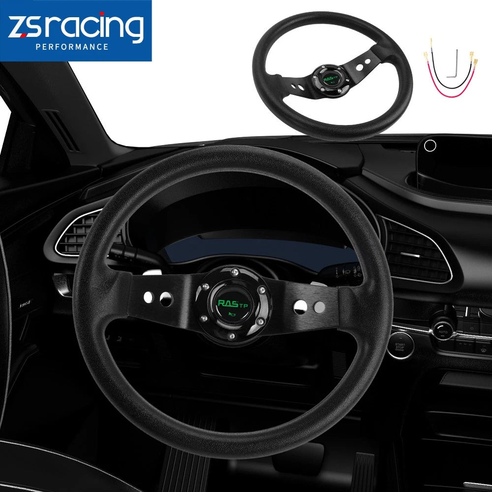 Flat Dish Racing Steering Wheel 12.5"/320mm 6 Hole for Universal Fit (RHD)