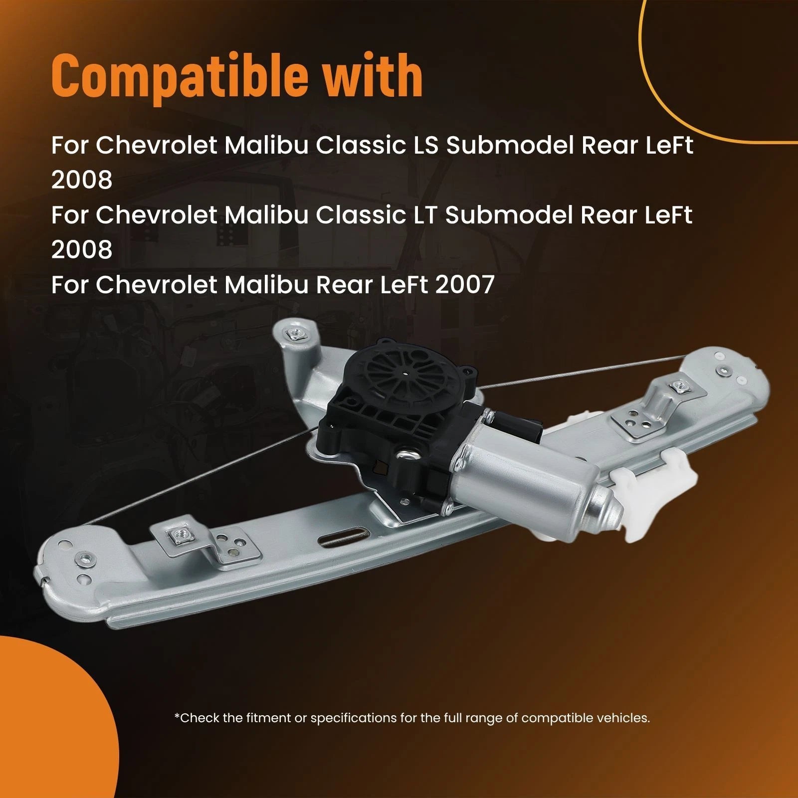 Rear Left Power Window Regulator with Motor for Chevrolet Malibu (2005-2008)