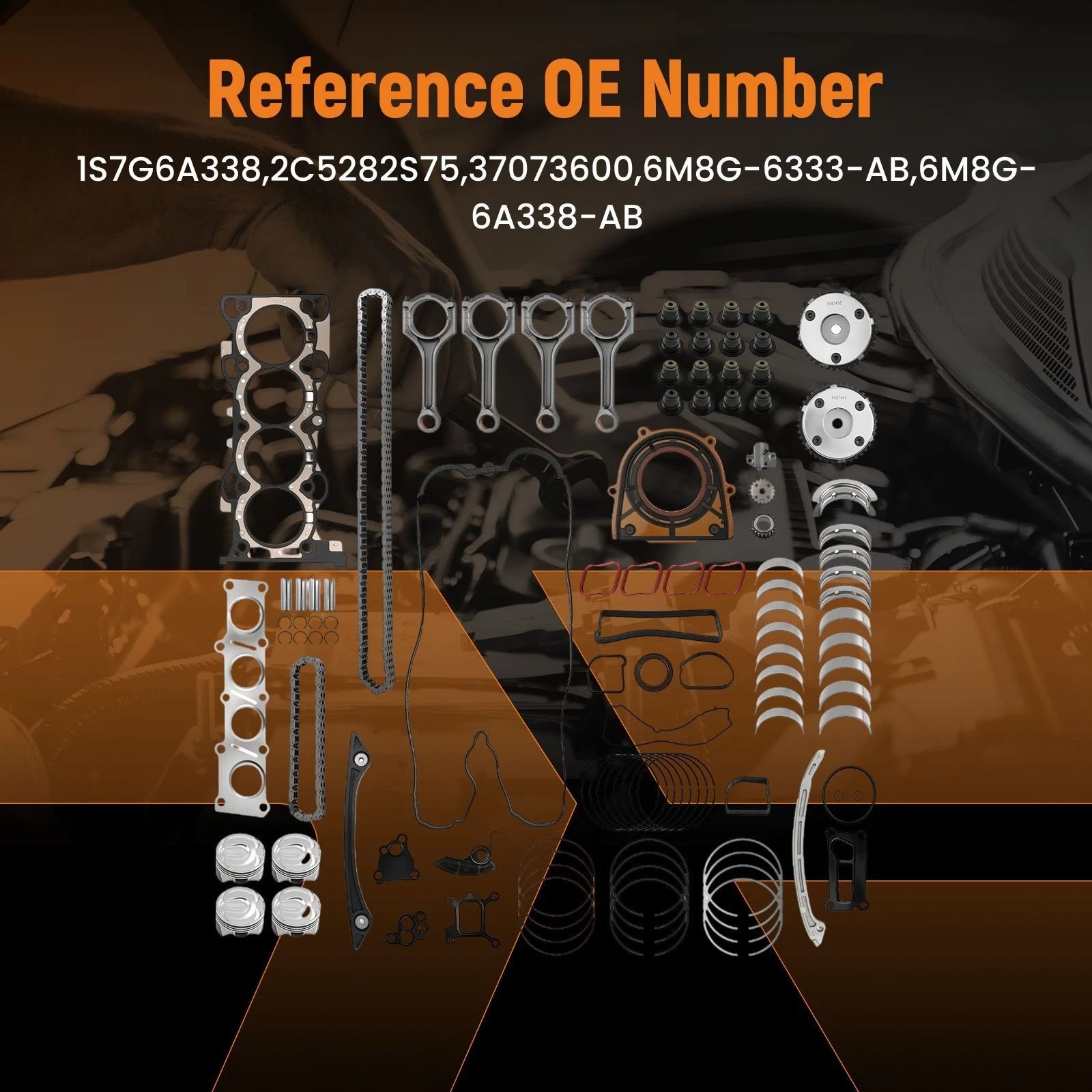 Complete Engine Rebuild Kit with Timing Chain & VVT Gears for Jaguar XF XE (2016–2020)