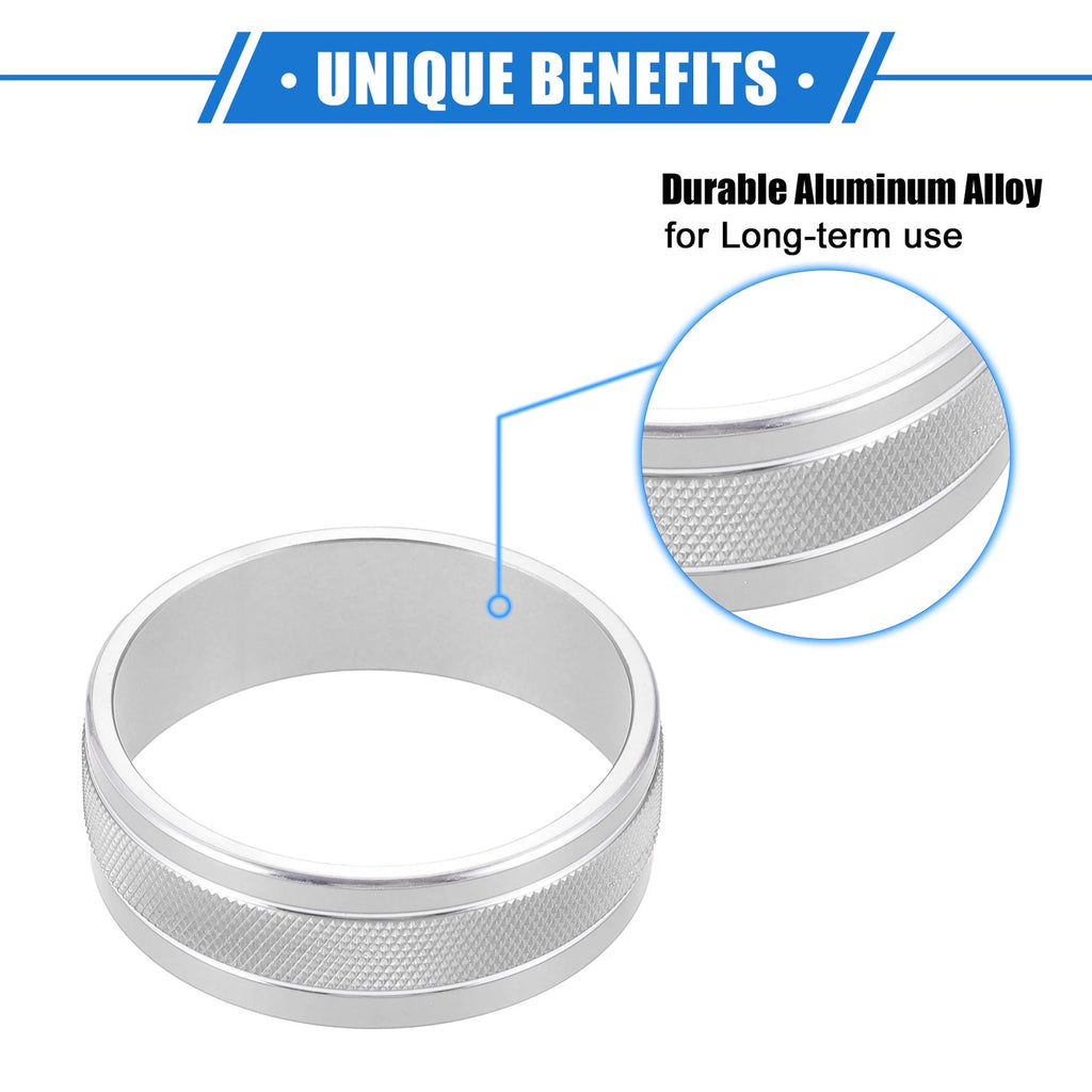 3pcs AC Switch Knob Cover Ring for Jeep Wrangler JK JKU (2011–2018) Silver