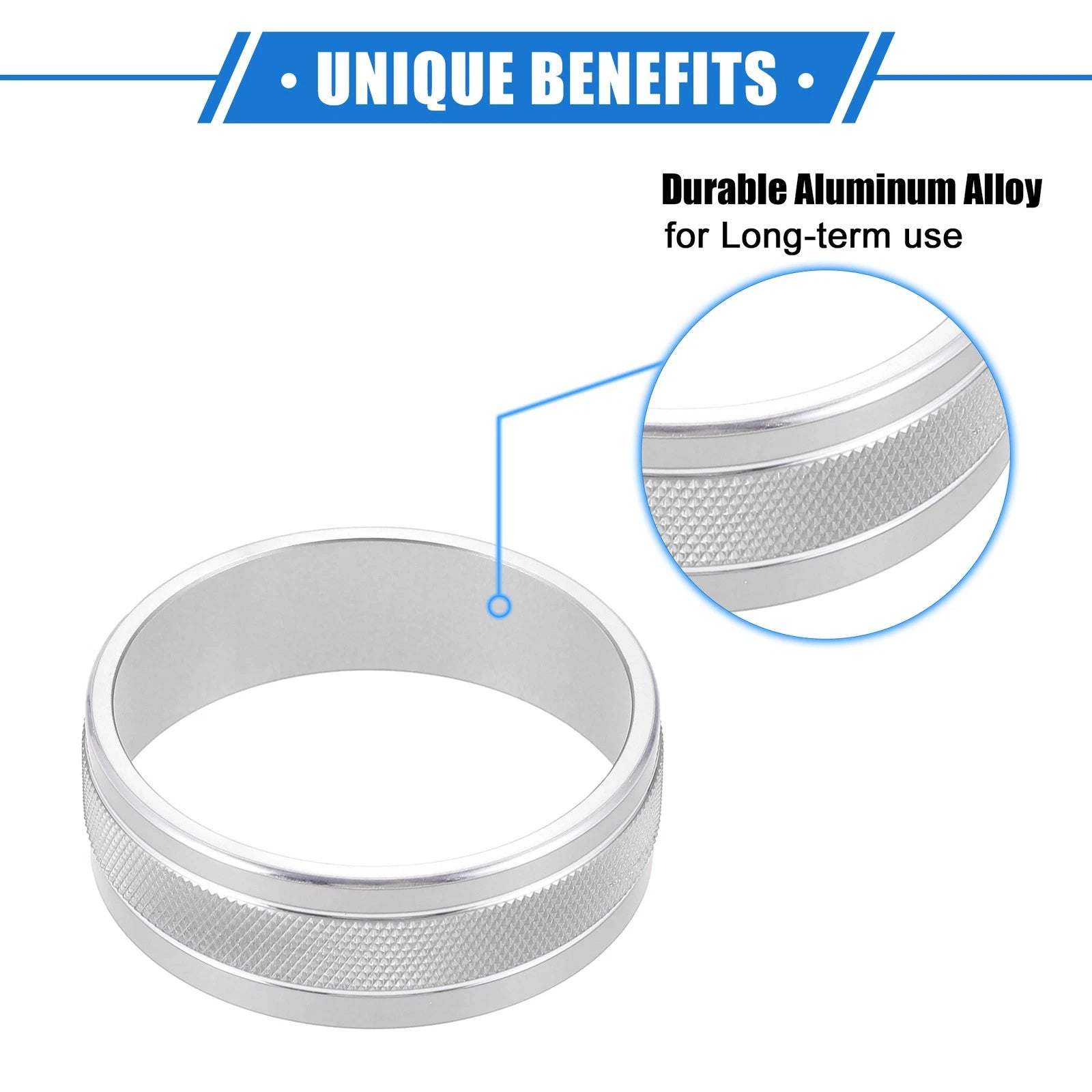 3pcs AC Switch Knob Cover Ring for Jeep Wrangler JK JKU (2011–2018) Silver