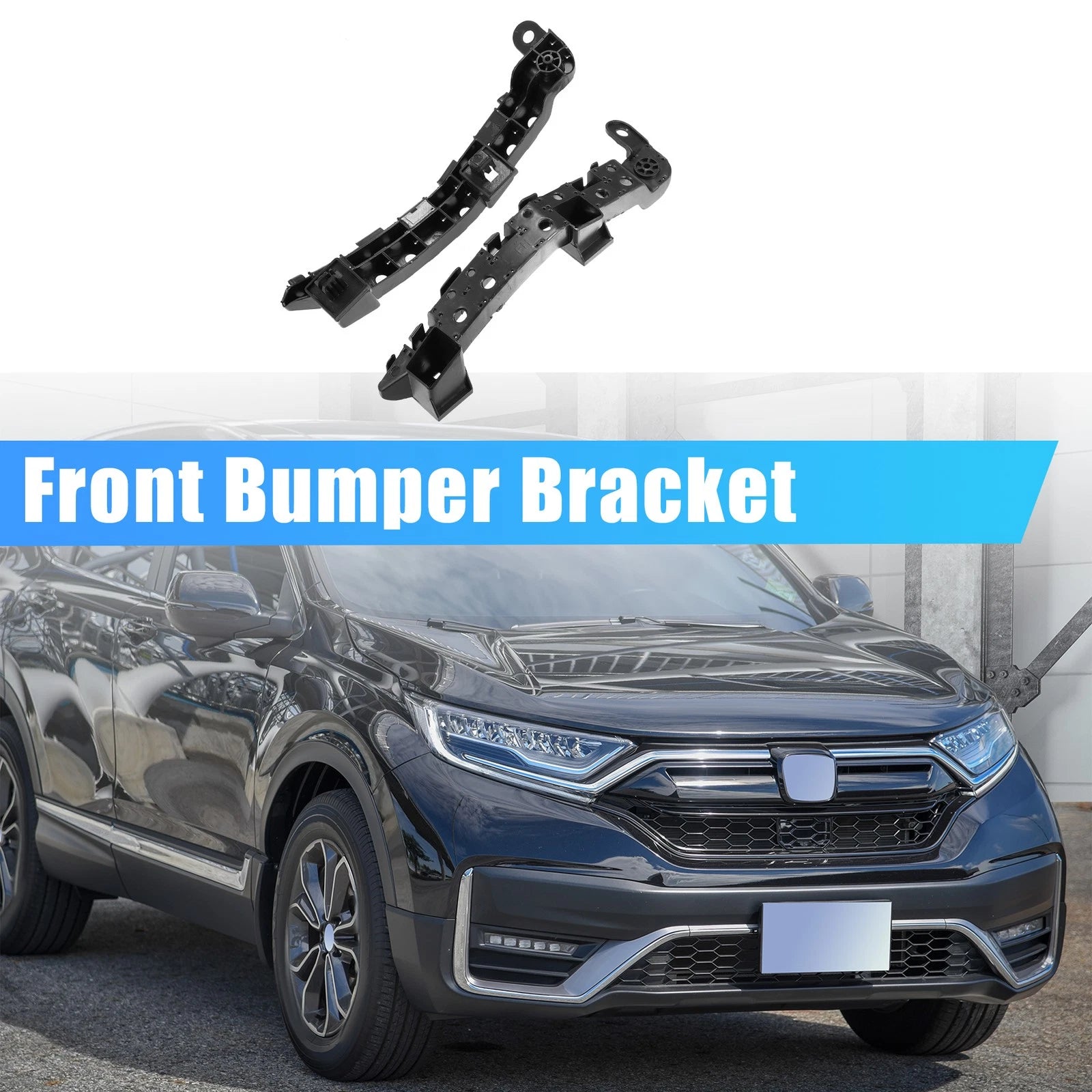 Pair of Front Bumper Bracket 71193-TLA-A01 for Honda CR-V (2017) Plastic Black