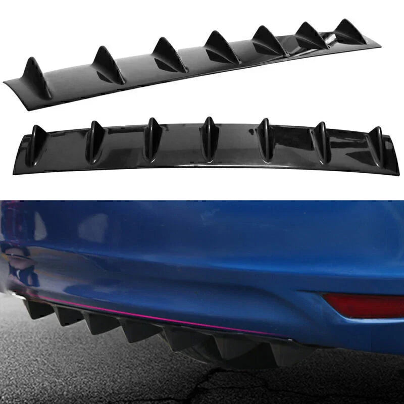 Universal Rear Bumper Shark Fin Wing Lip Diffuser 33"L for Car Black