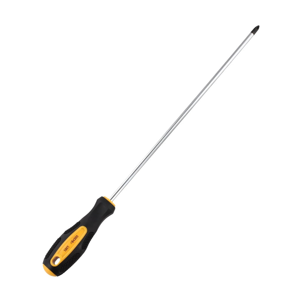12 Inch Slotted Screwdriver with Magnetized Tip and Ergonomic Handle