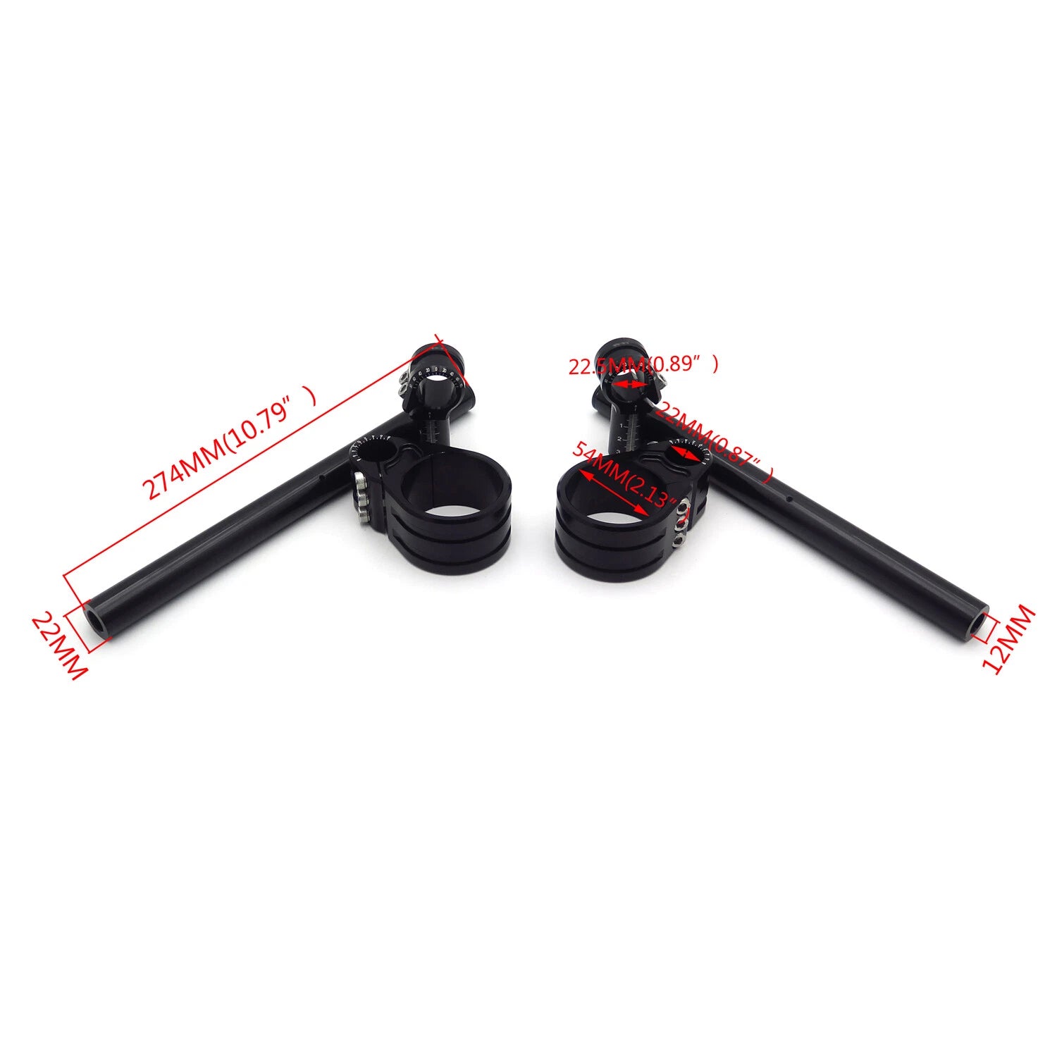 Adjustable Black Riser Clip-On Handlebars for BMW R Nine T (2014–2019)