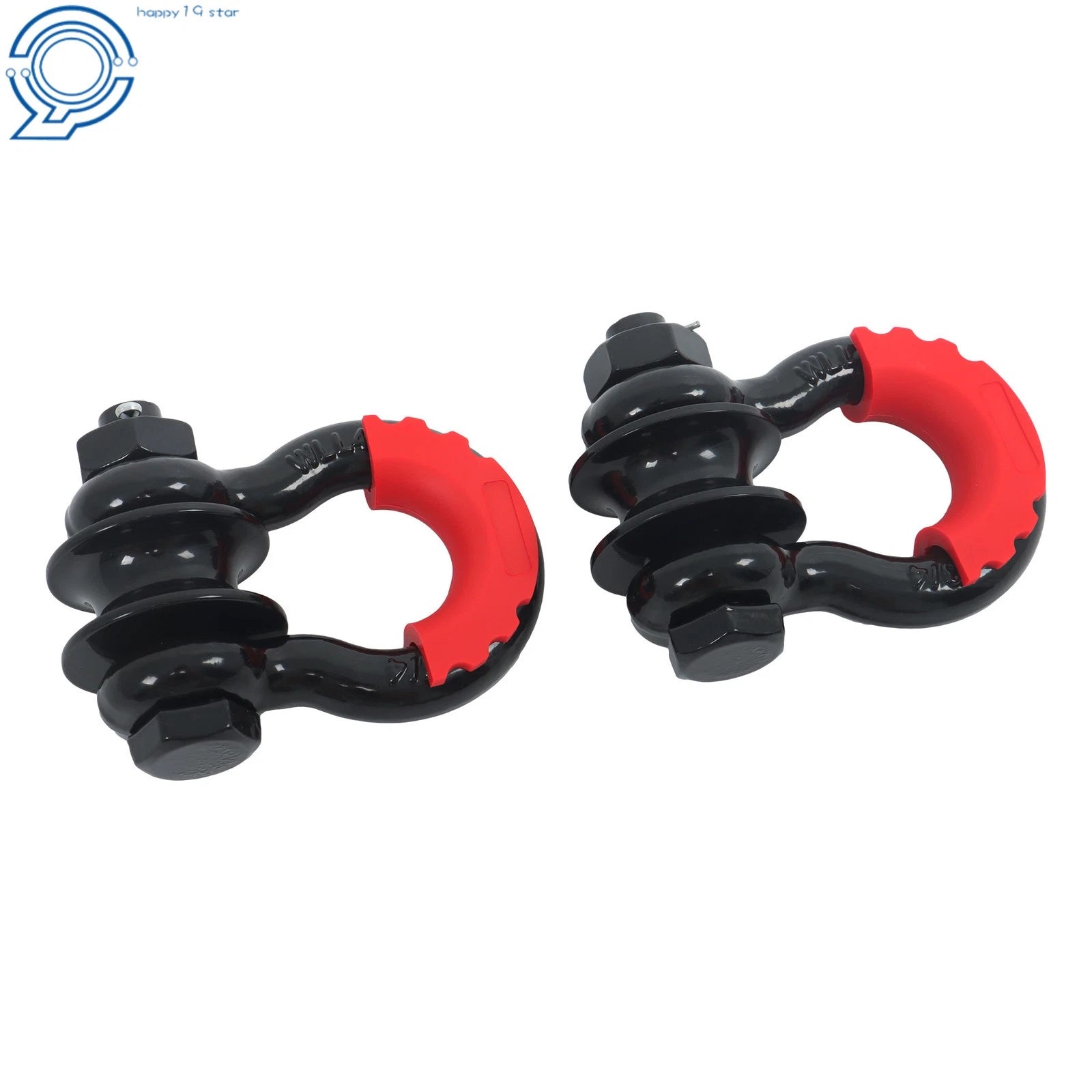 Set of 2 Heavy Duty D Ring Snatch Block Shackles for Towing