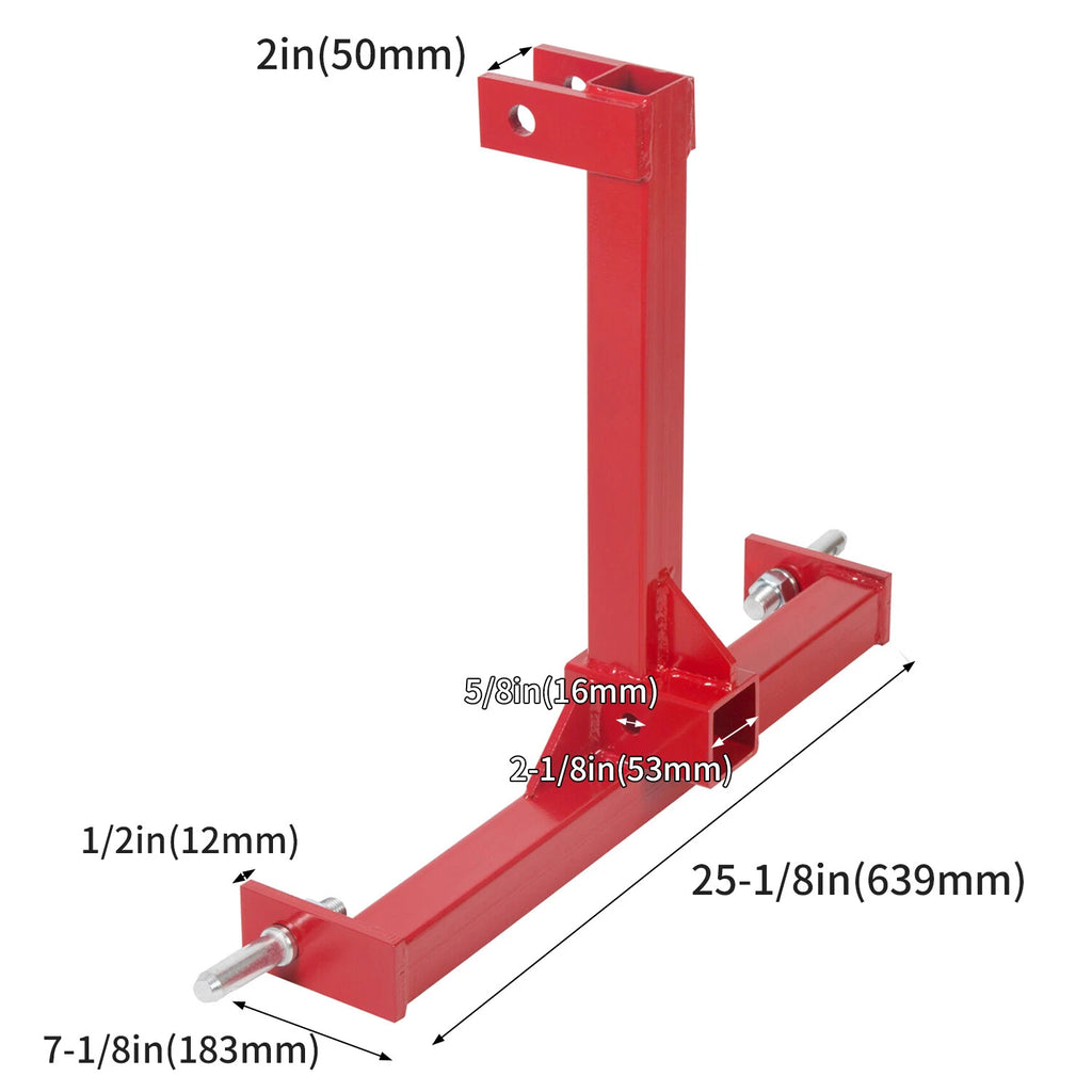 3 Point 2" Receiver Trailer Tow Hitch for Tractor (Category 1)