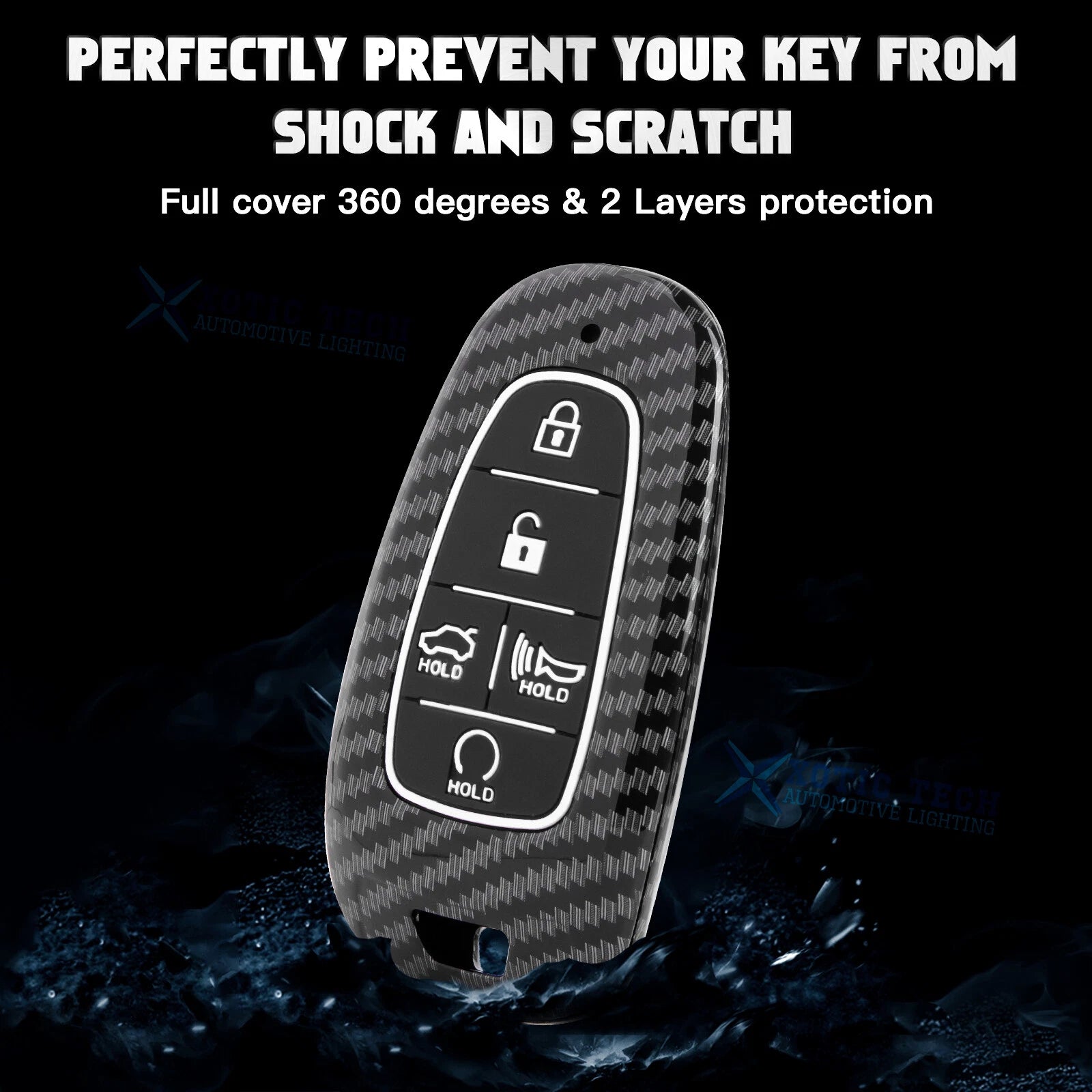 Smart Key Cover Holder with Keychain for Hyundai Sonata Tucson (2020-2022)