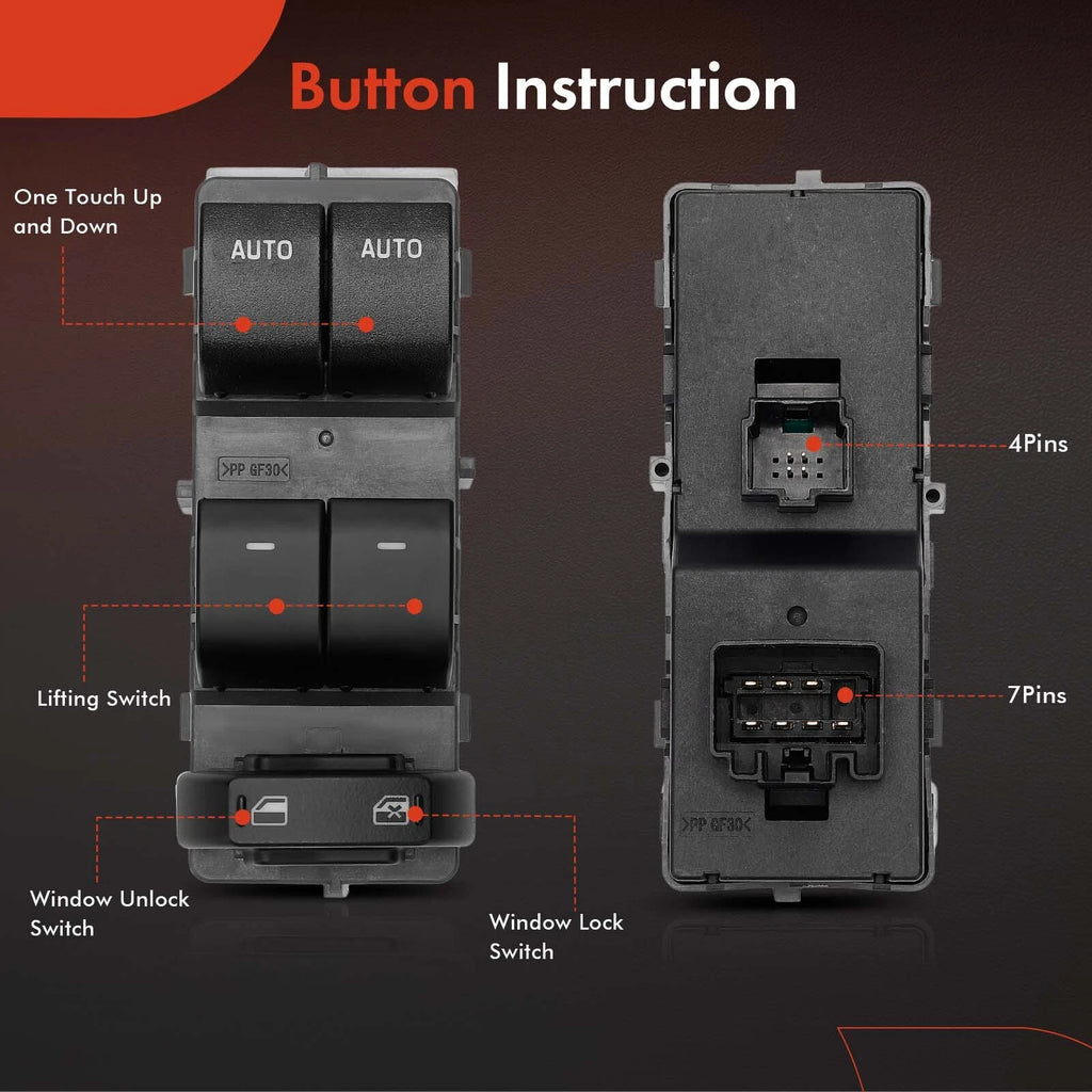 Power Window Switch for Ford Fusion, Mercury Milan (2011-2012)