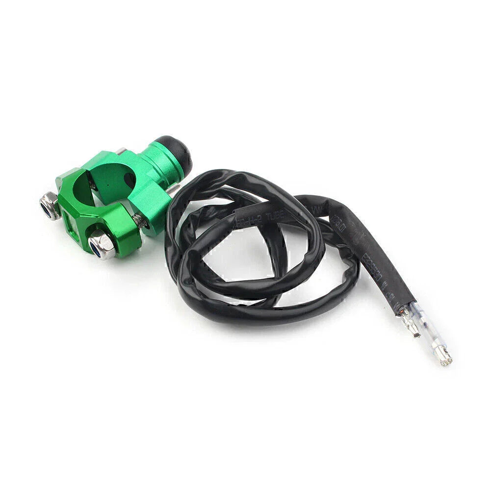 Rotating Bar Clamp Start Stop Kill Switch Button for 7/8" Handlebar Green