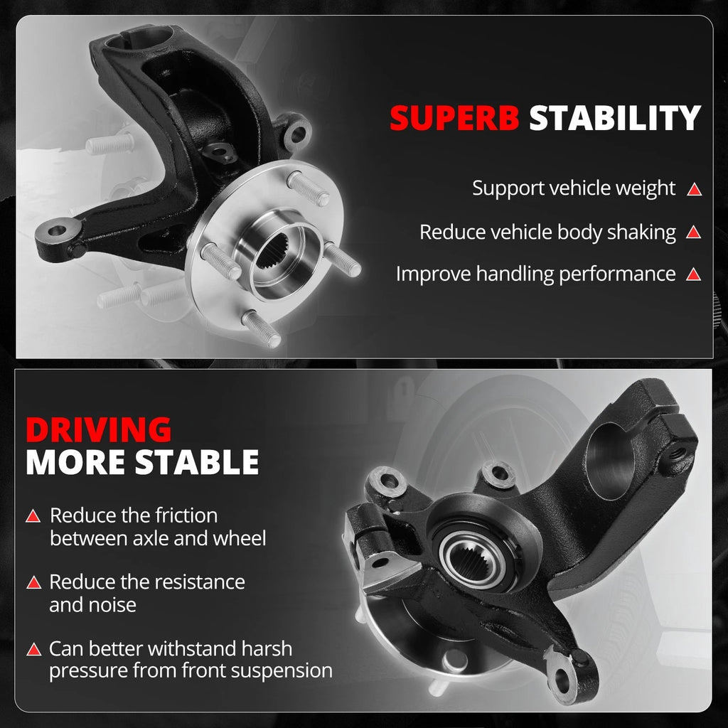Front Left Driver Loaded Wheel Bearing Knuckle Assembly for Ford Focus (2006–2011)