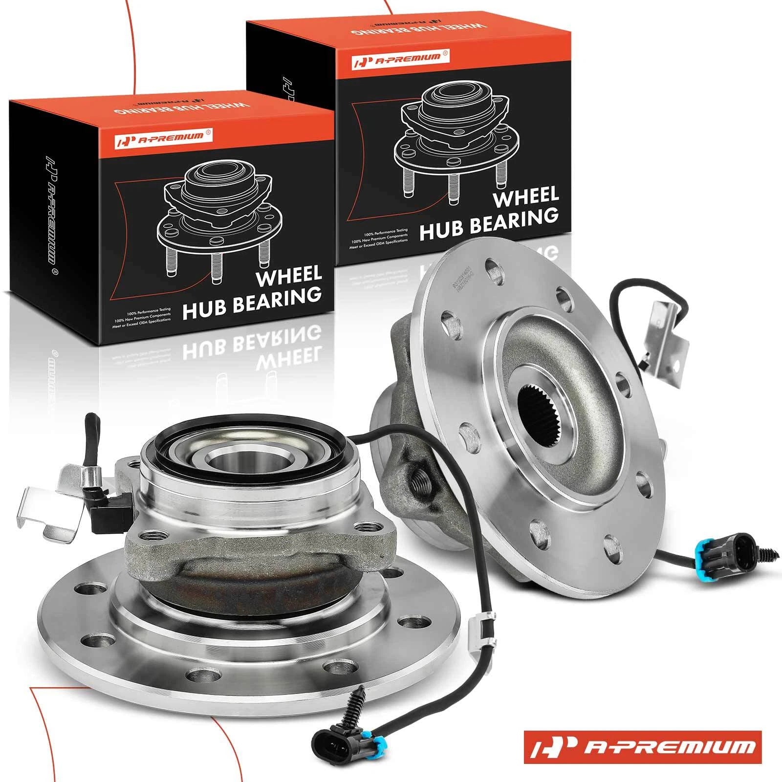 2X Front Wheel Hub & Bearing Assembly for Chevrolet GMC K1500 (1990â1999)