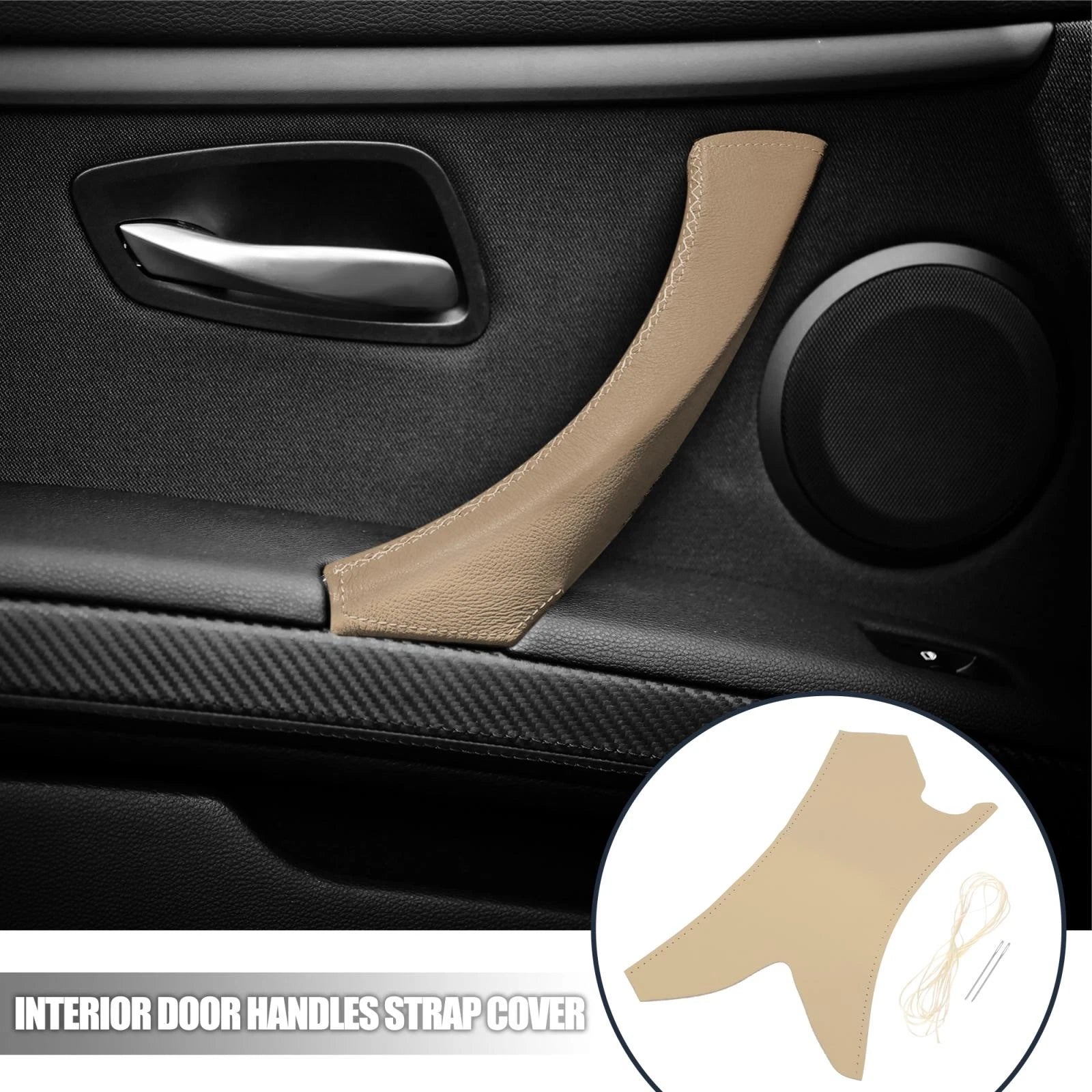 Beige Door Handle Strap Covers for BMW 3 Series E90 E91 (2006–2013)