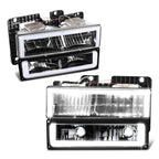 DRL LED Headlights & Bumper Turn Signal Lamps for Chevy Blazer GMC C/K (1988–2000)