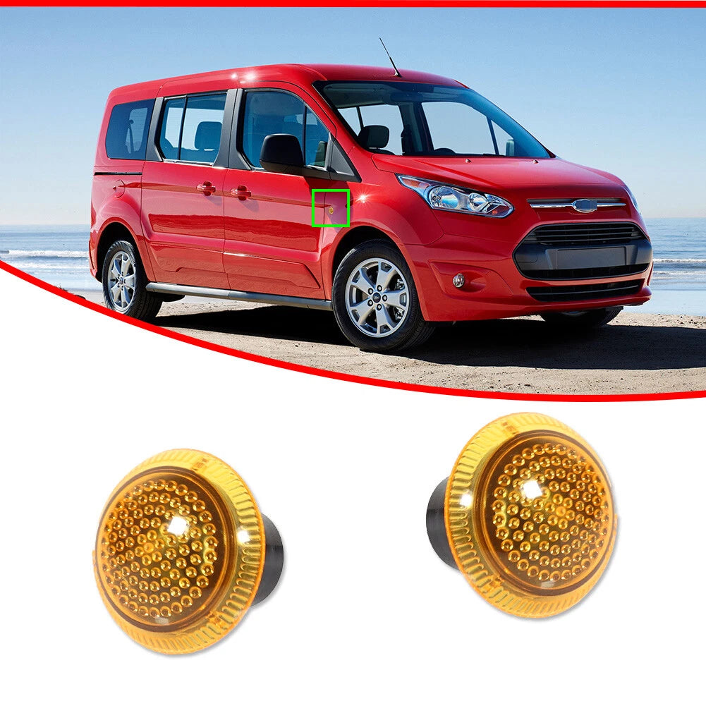Amber Lens Front Side Marker Lights Housing Kit for Ford Transit Connect