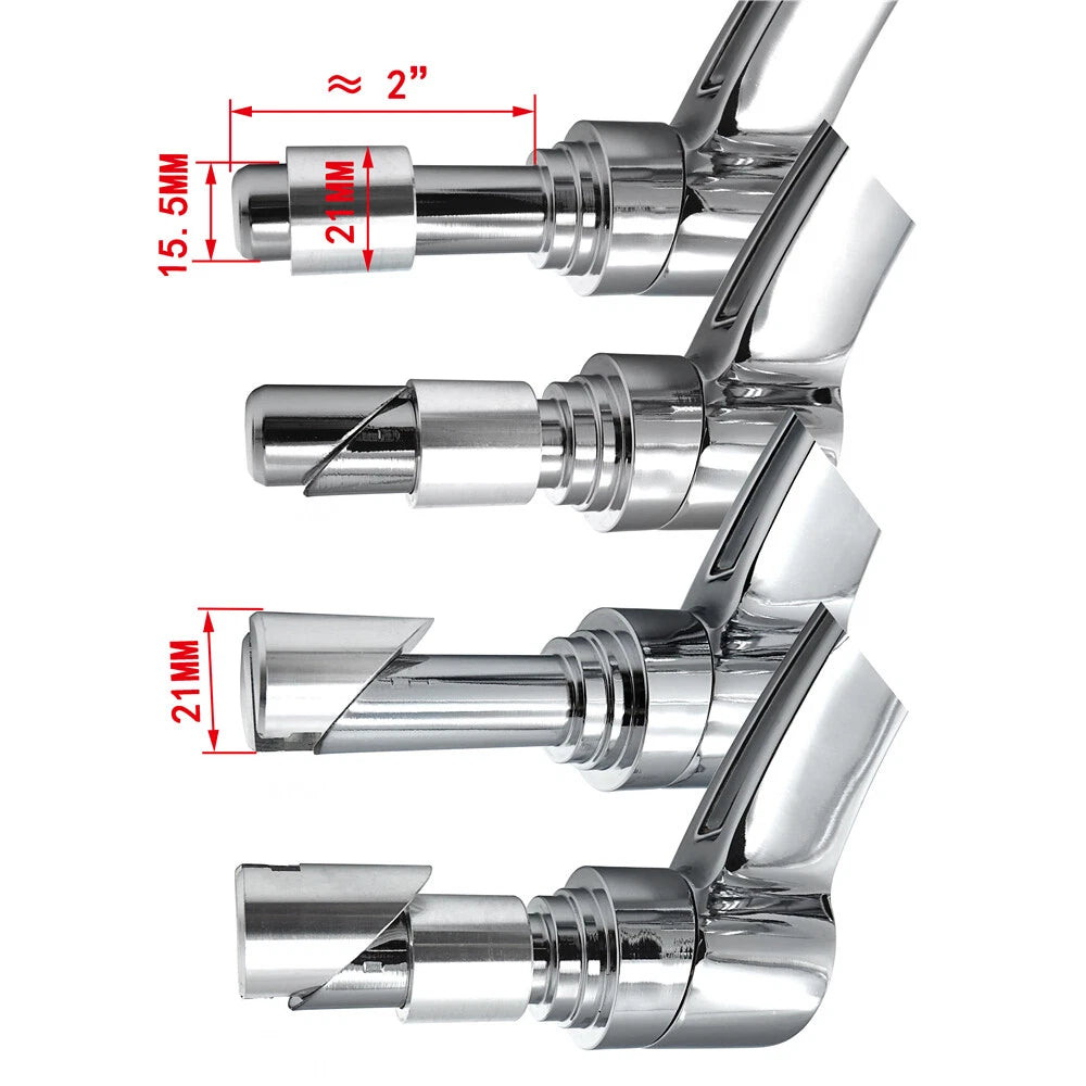 Pair of Chrome 22mm 25mm Round Handlebar End Mirrors for Honda Yamaha Suzuki