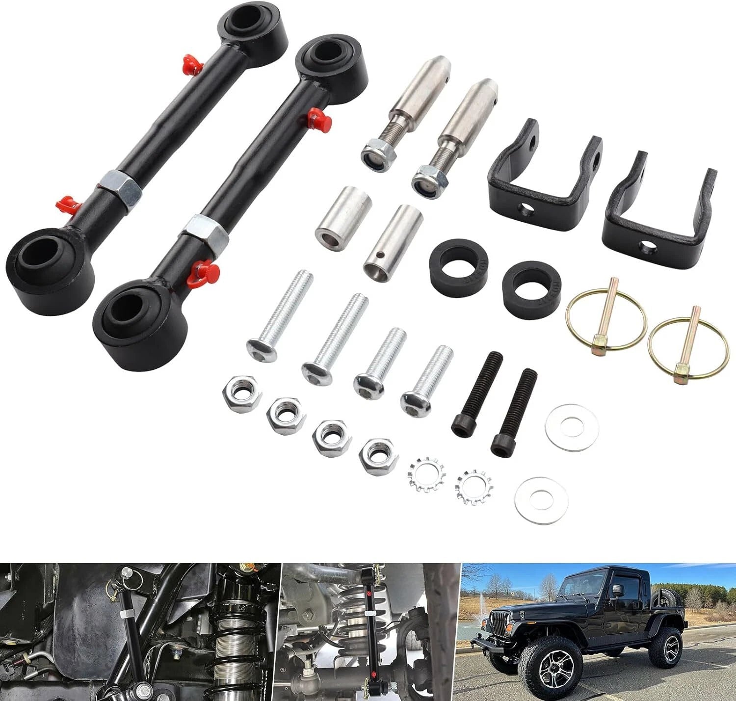 Front Sway Bar Link Quicker Disconnects for Jeep Wrangler TJ (1997–2006)