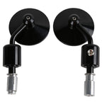 3" Round Handle Bar End Rearview Side Mirrors for Universal Motorcycle
