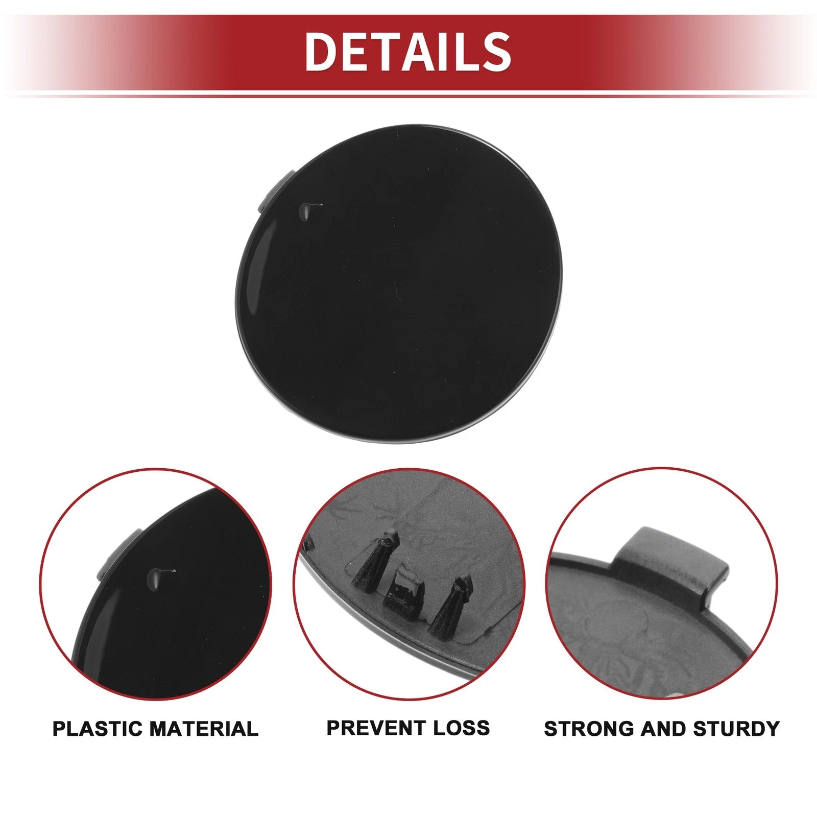 Front Tow Cover Cap for BMW X6 F16 M-Sport (2015–2019) No. 51118065933 Carbon Black