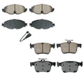 Akebono Euro Front & Rear Ceramic Brake Pads Wear Sensor Kit for Audi Volkswagen