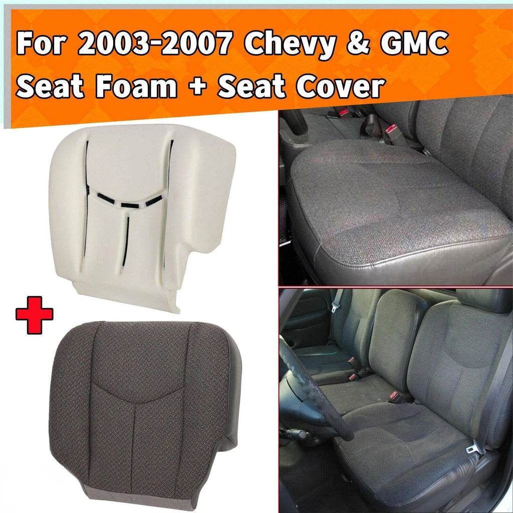 Driver Seat Foam Cushion & Bottom Cover for Chevy Silverado (2003–2007)