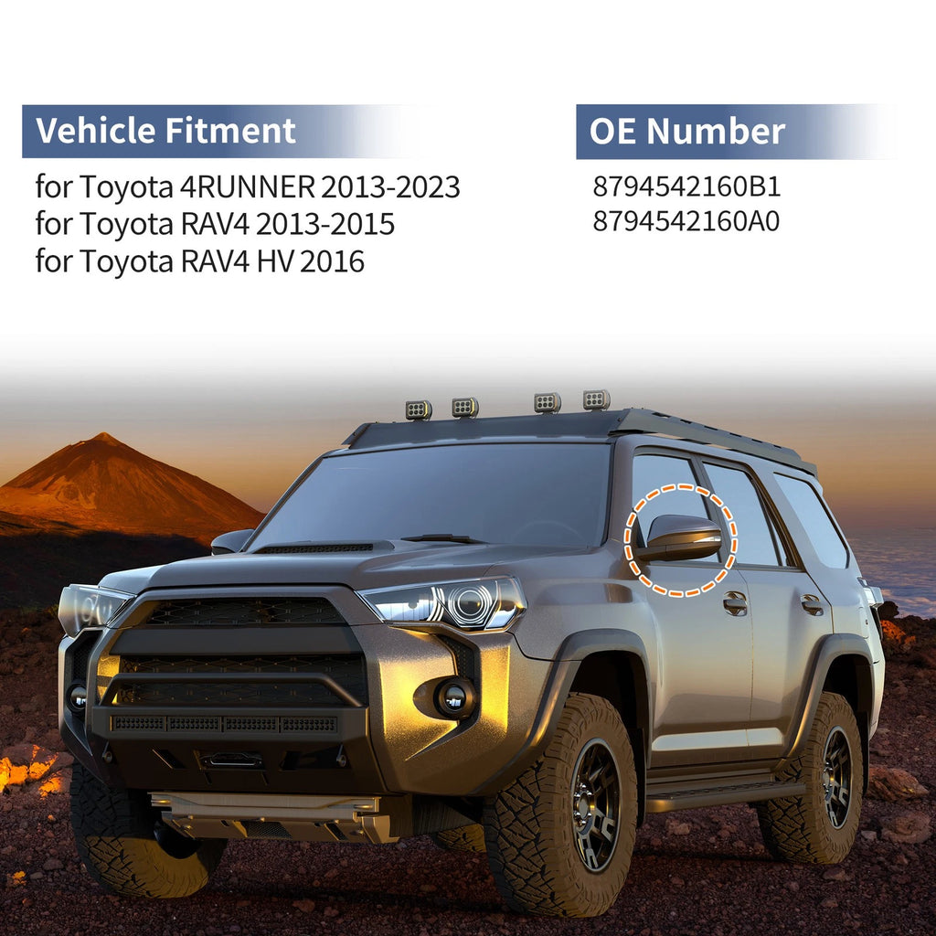 Left Side Mirror Cover Cap for Toyota 4Runner (2013–2023) - White