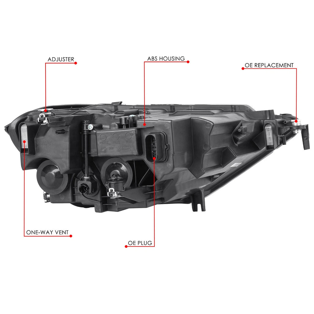 Left Side Headlight for Volkswagen Jetta (2019–2023) - Black Housing, Amber Corner