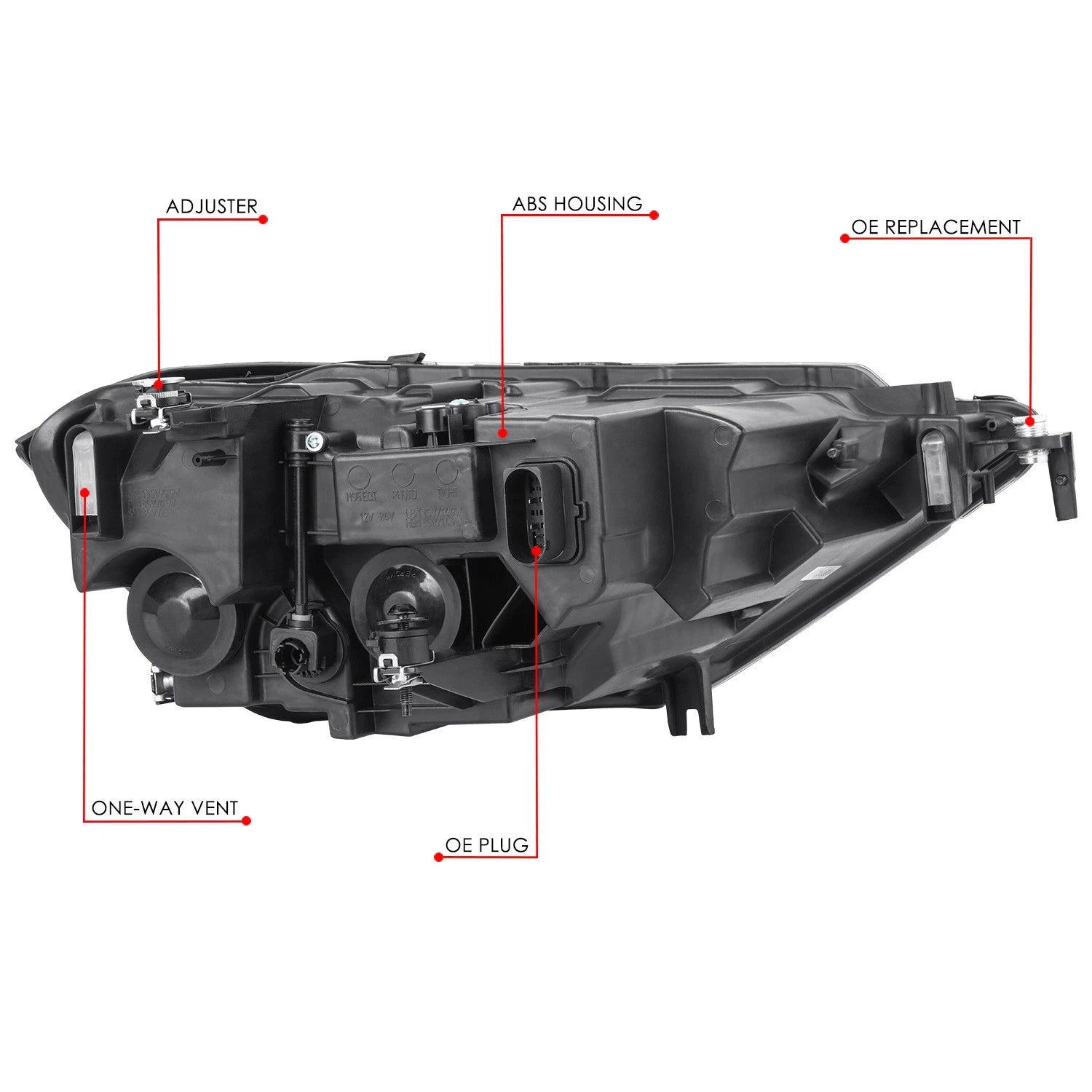 Left Side Headlight for Volkswagen Jetta (2019–2023) - Black Housing, Amber Corner