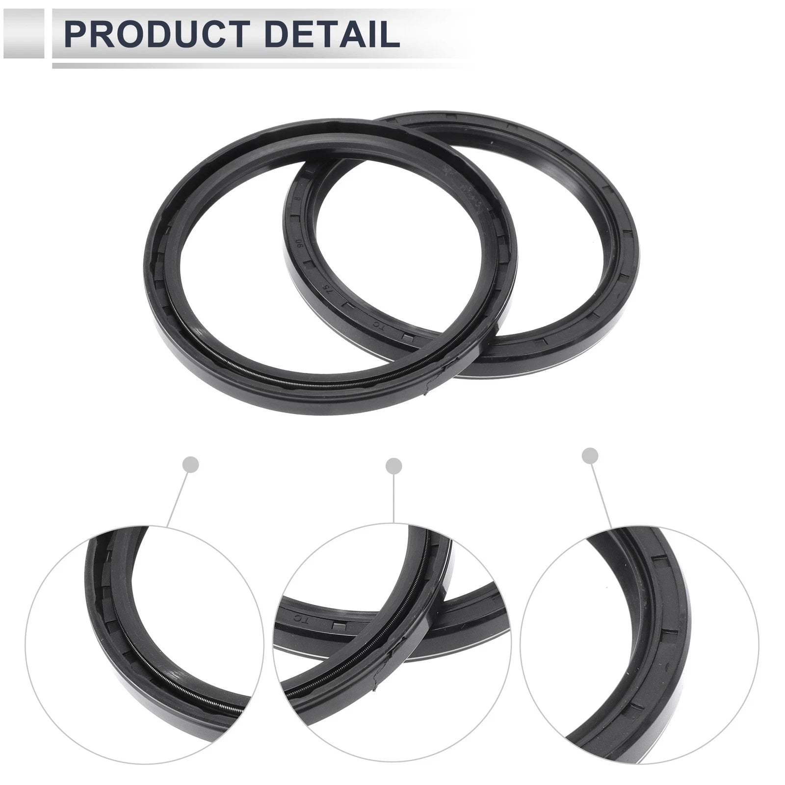 Set of 5 Oil Seal Rotary Shaft Seal Nitrile Rubber 75x90x8mm
