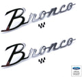 Chrome Fender Script Trim Emblems with Clips for 1966–1977 Ford Bronco