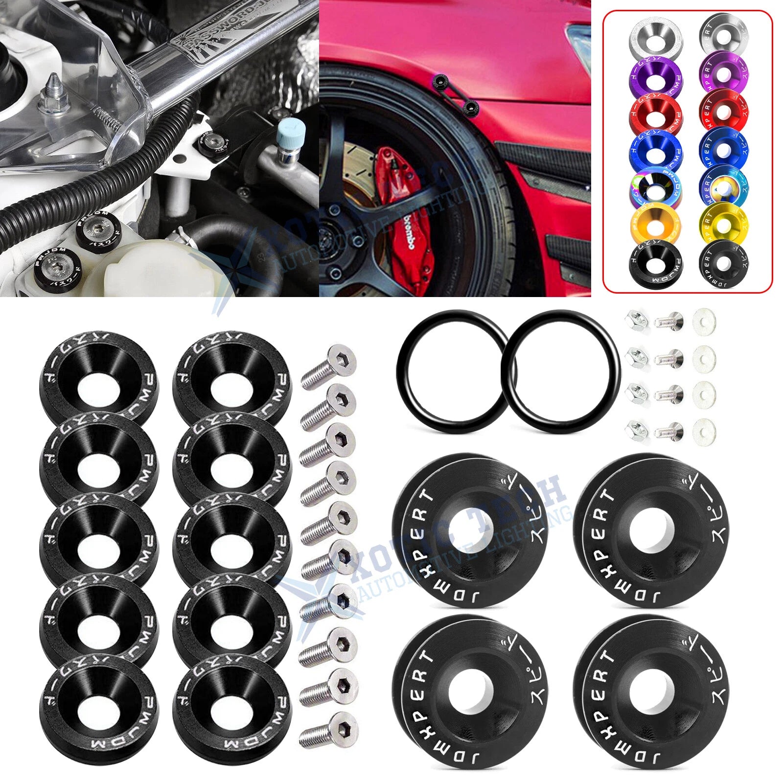 Engine Bay Washer Bolt Quick Release Fasteners Kit for JDM (1990–1999)