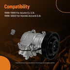 AC Compressor w/Clutch for Acura CL Honda Accord 2.3L (1998–2002) CO22001C 38810P3G003