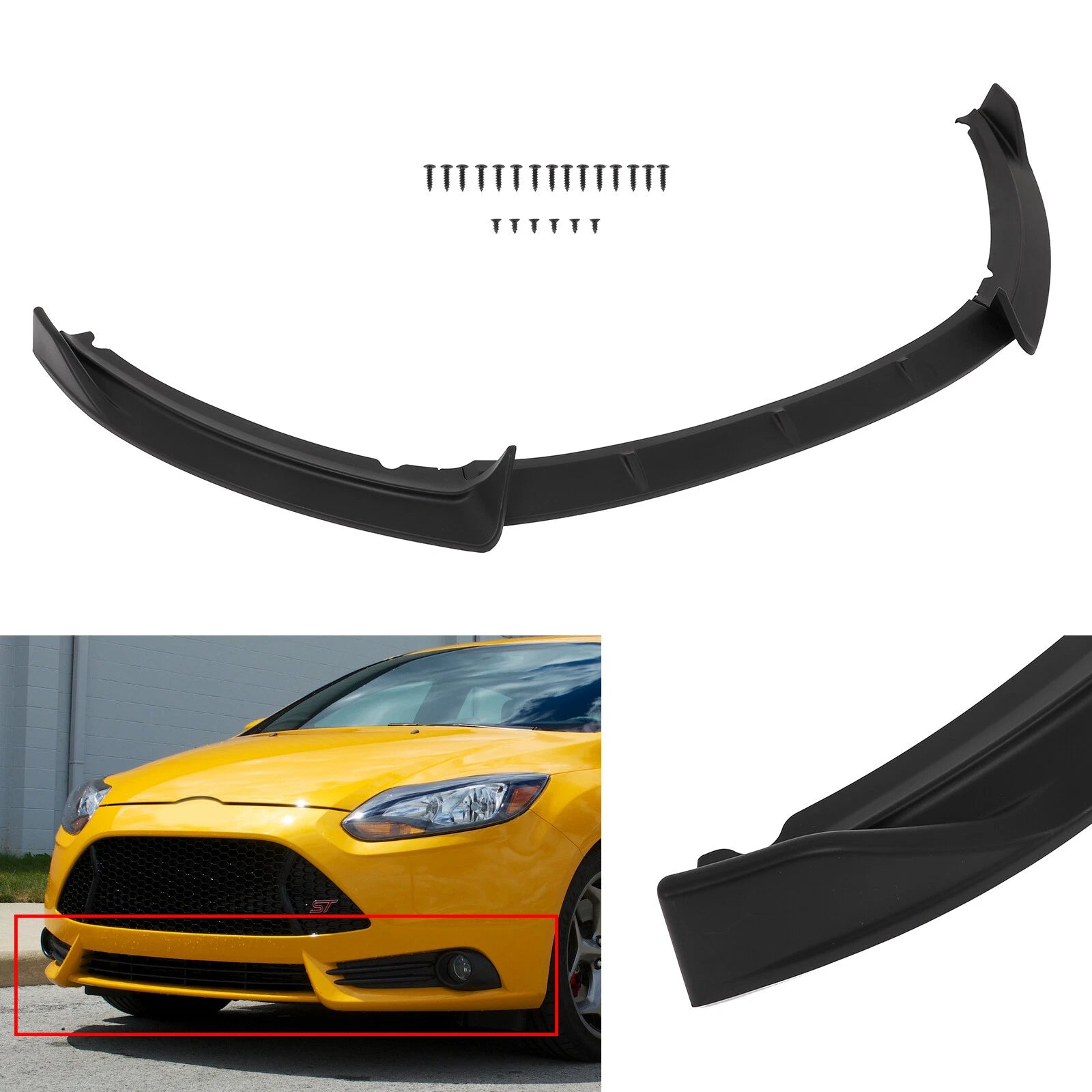 Front Bumper Lip for Ford Focus ST (2013–2014) Matt-Black
