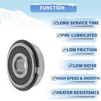 Deep Groove Ball Bearing 6303NR2RS for Scooter Skateboard (17x47x14mm)
