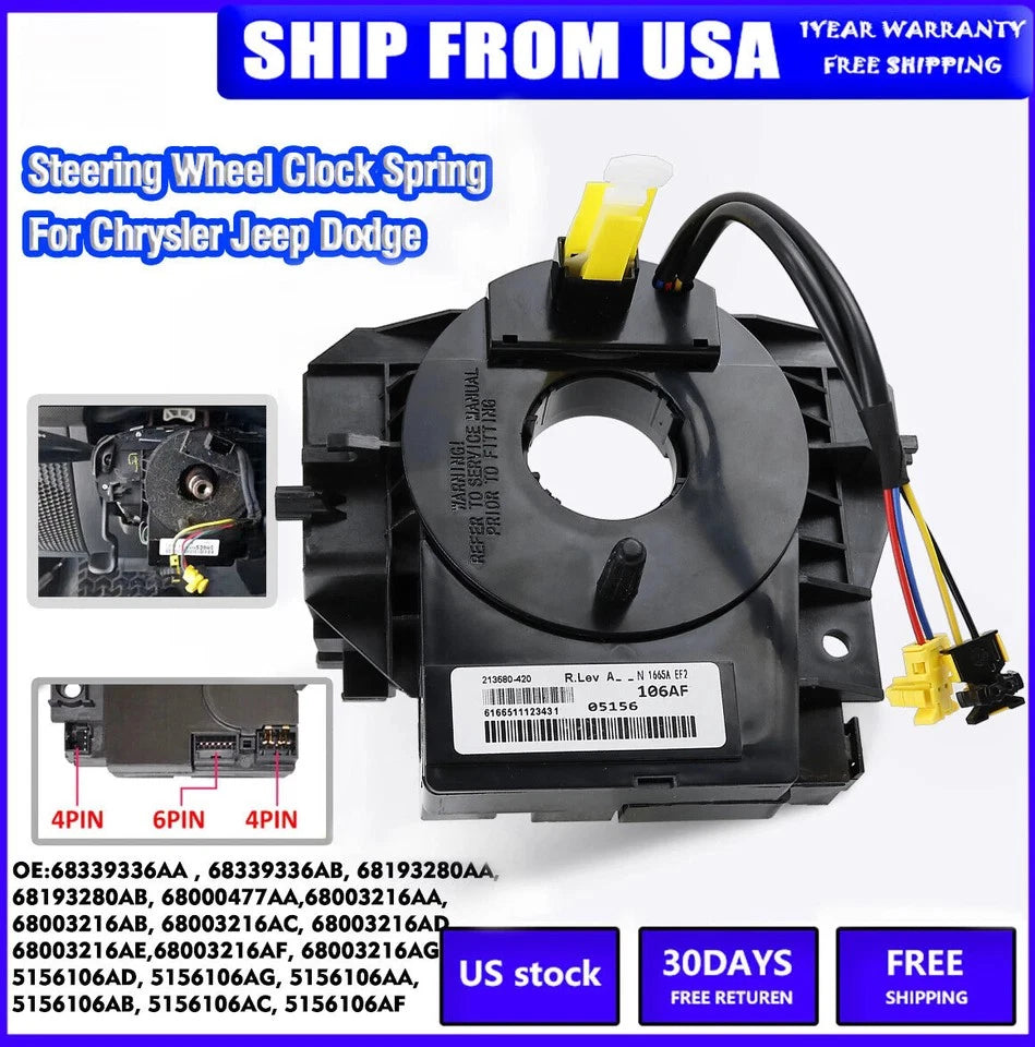 Clock Spring with Angle Sensor for Jeep Wrangler JK (2007–2018)