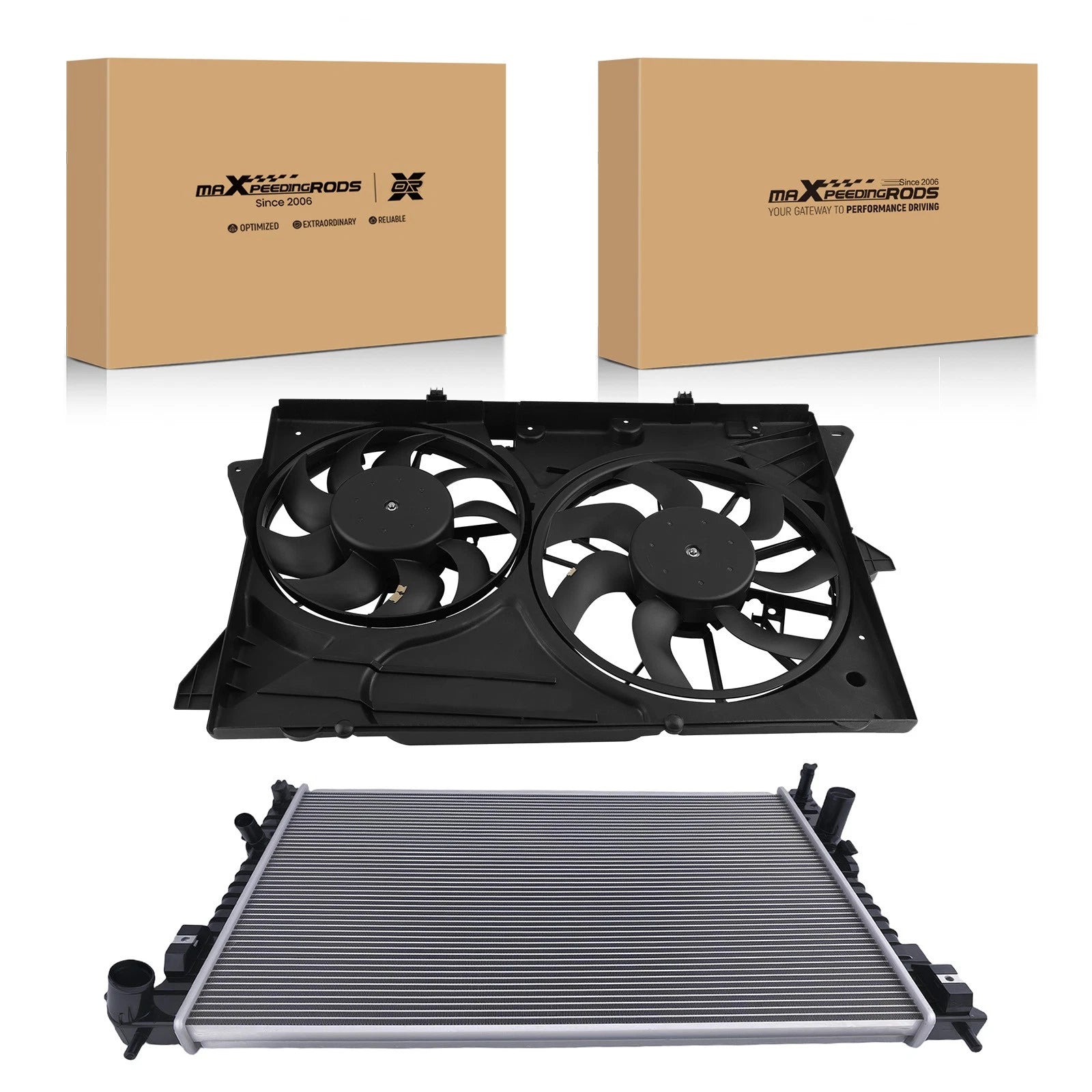 Radiator and Cooling Fan Assembly for Ford Flex, Lincoln MKT (2013–2019)