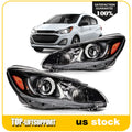 Pair of Headlights for Chevy Spark (2019–2022) Black Housing Projector