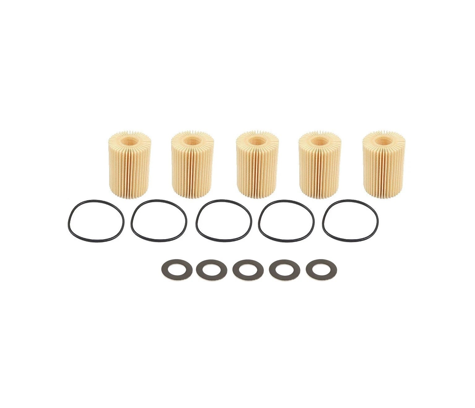 Set of 5 Engine Oil Filters & Gaskets for Lexus V6 V8