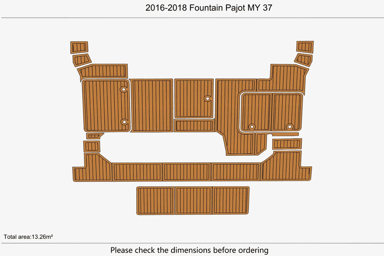 EVA Pads for Fountain 37 Pajot MY (2016) - Foam Teak Deck Flooring Mat