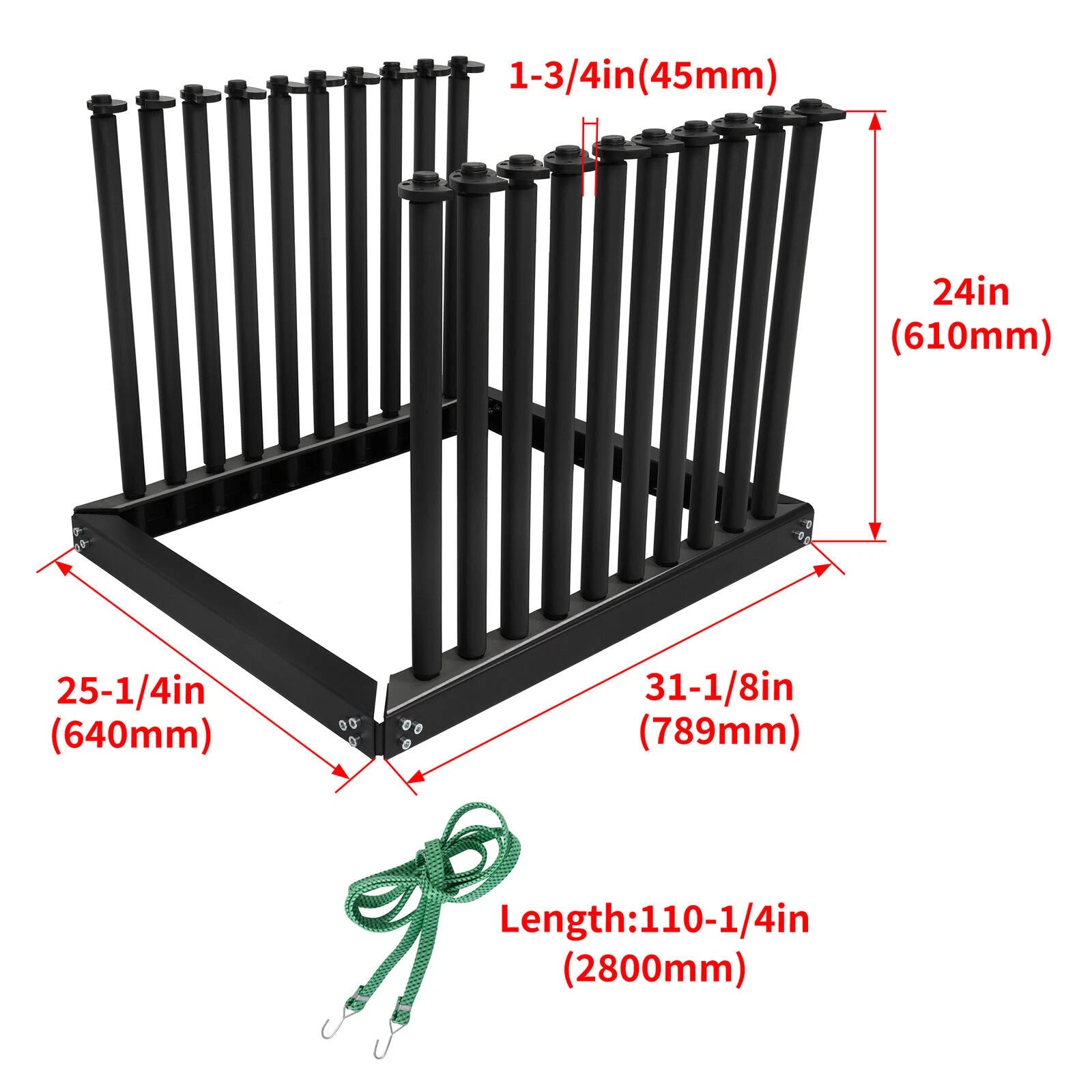 Steel Windshield Rack for Lite Auto Glass (5-10 Slot) with Rubber Pad