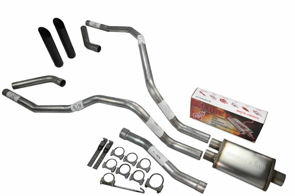 Dual Exhaust 2.5" for Nissan Titan (2004–2006) Cherry Bomb Salute Black Tip