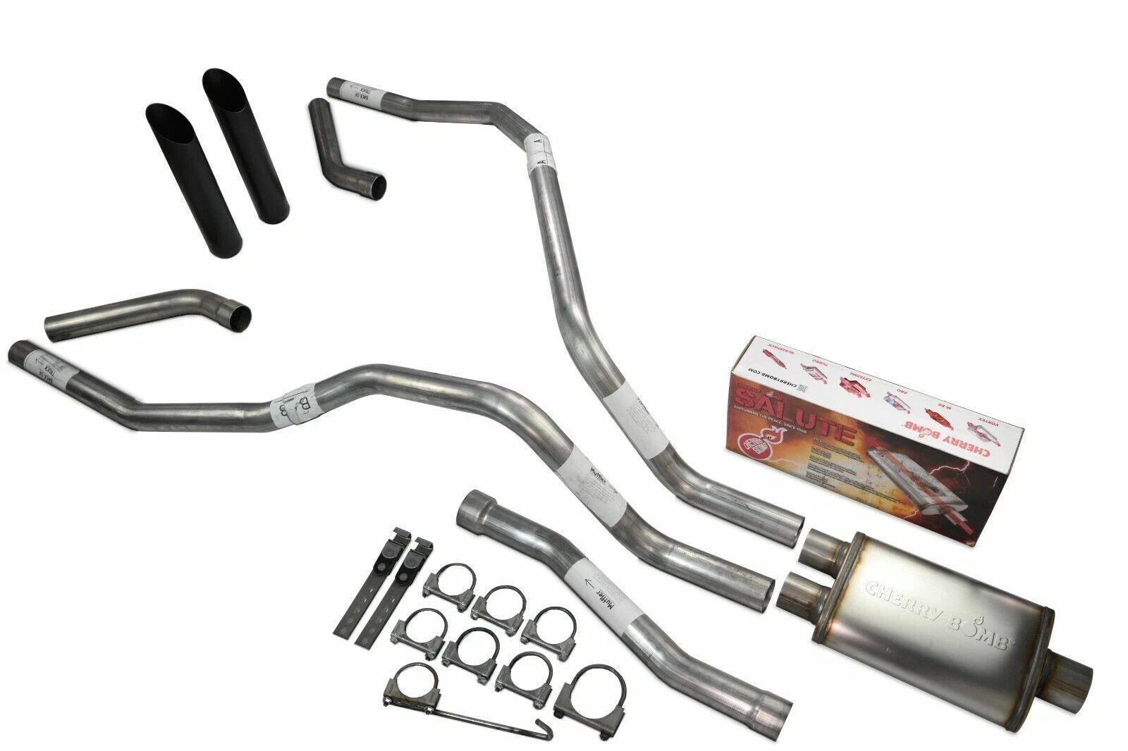 Dual Exhaust 2.5" for Nissan Titan (2004–2006) Cherry Bomb Salute Black Tip
