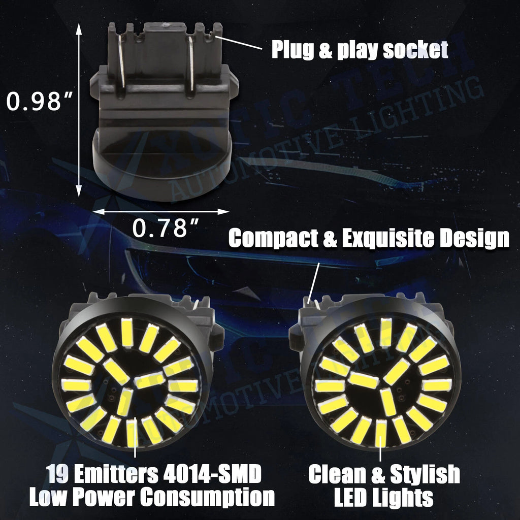 Xenon White LED Backup Reverse Light Bulbs for Ford Mustang (2015-2019)