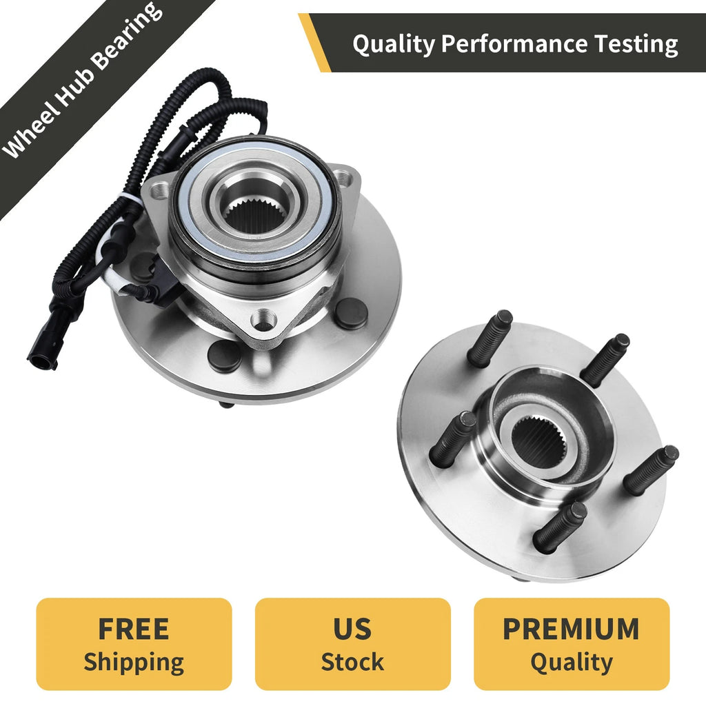 2X Front Wheel Bearings & Hubs Assembly for Ford F-150 4WD (2000–2003)